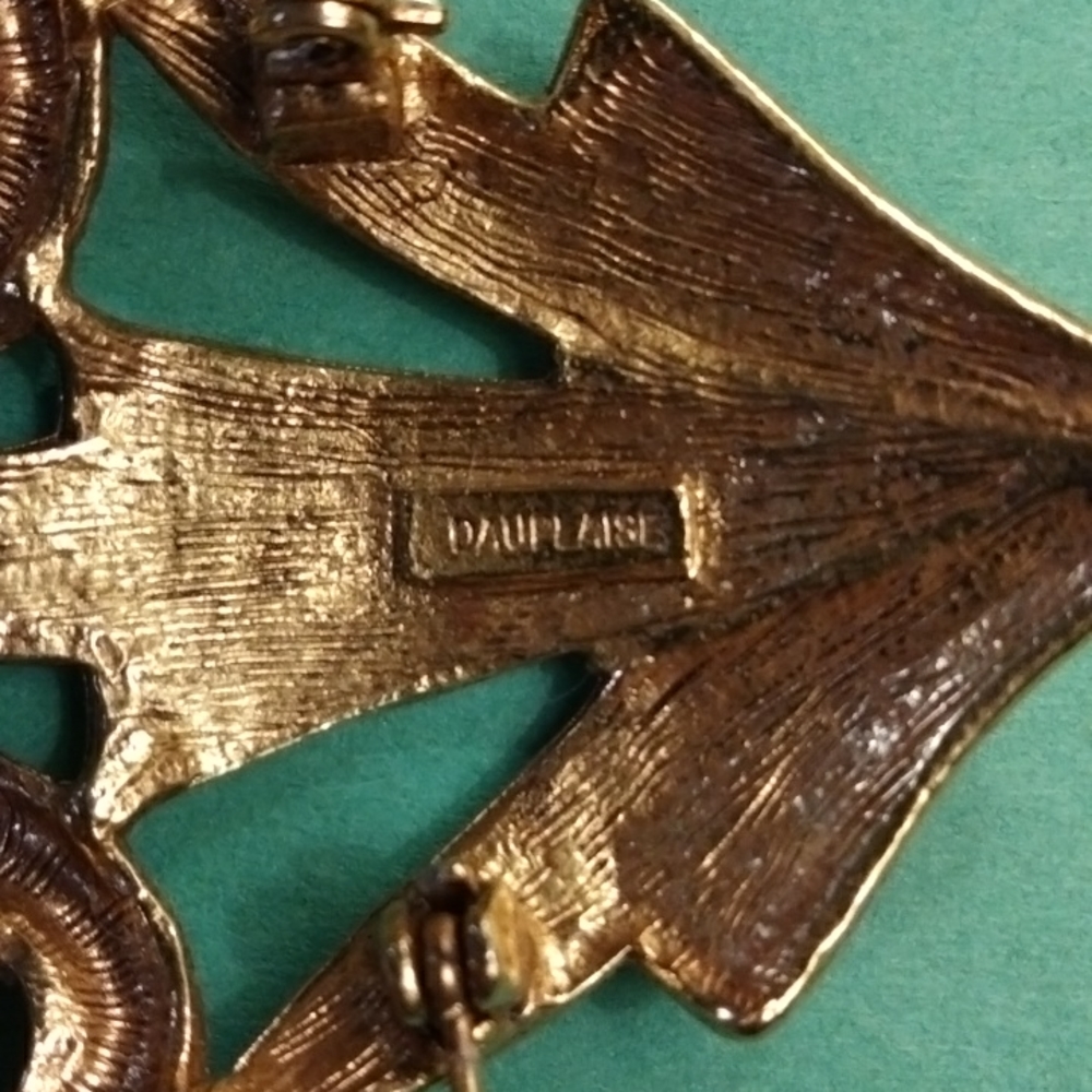 Large Carol Dauplaise Gold Brooch